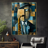John William With His Magical Saxophone Abstract Cotton Canvas Wall Pa